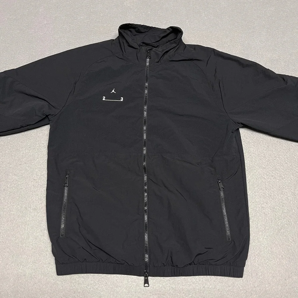 Jordan Jacket Men Medium Black 23Engineered Mesh Ripstop Windbreaker Nike SAMPLE